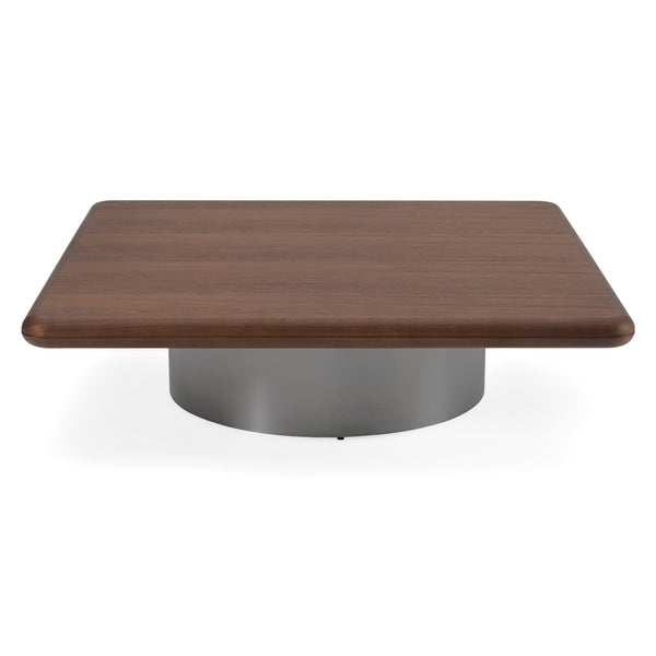 Modrest Valley Modern Walnut & Titanium Coffee Table Set Model VGIP-ST798AB