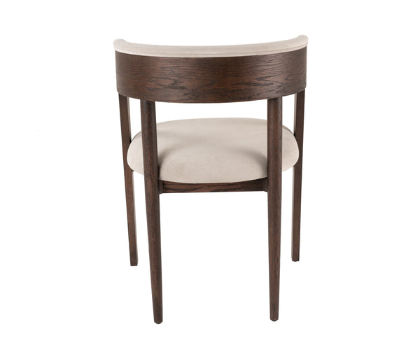 Modrest Vegas Modern Beige Velvet & Walnut Oak Dining Chair (Set Of 2) Model VGME-VEGAS-DCHR