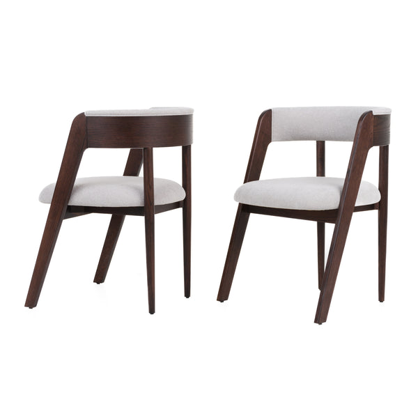 Modrest Vegas Modern Light Grey & Walnut Oak Dining Chair (Set Of 2) Model VGME-VEGAS-LTGRY-DC