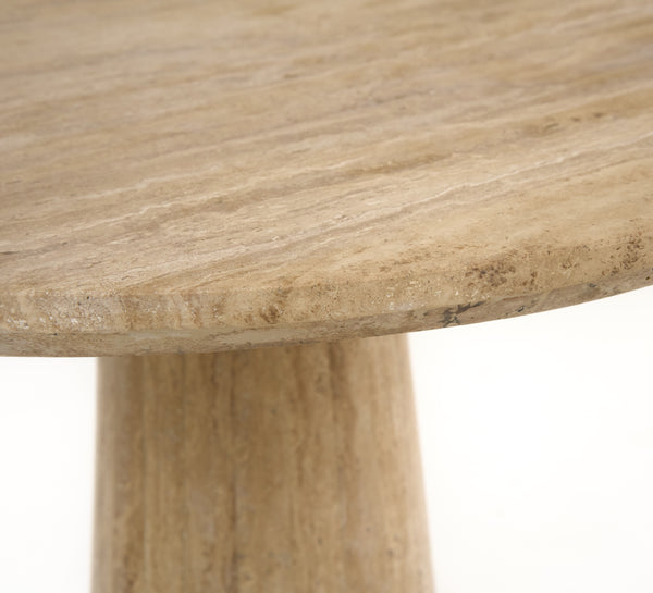 Modrest Velma Modern Travertine Marble Round Dinette Table Model VGBR-SBA-8542B-BE