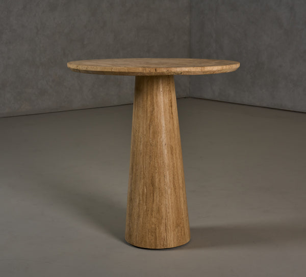 Modrest Velma Modern Travertine Marble Round Dinette Table Model VGBR-SBA-8542B-BE