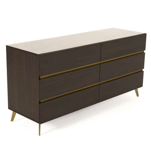 Velondra Modern Eucalypto + Marble Dresser