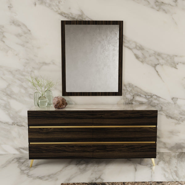 Velondra Modern Eucalypto + Marble Dresser