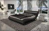 California King Modrest Corsica Contemporary Black Leatherette Bed With Headboard Lights Model VGINCORSICA-BLK-CK
