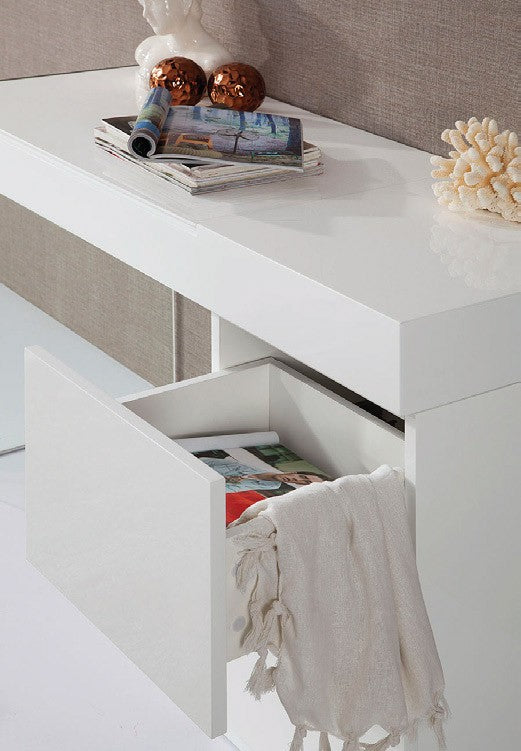 Volare Modern White Floating Glass Vanity With Mirror Model VGWCC606-VAN