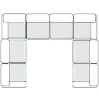 Divani Casa Vicki Modern Off White Fabric Modular Sectional 8 Piece Sectional Model VGKV-KF.8033-MOD-IVORY-8-Piece Sectional