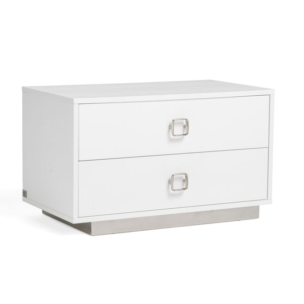 A&X Victoria Modern White Crocodile Nightstand Model VGUNAW324-80-CROC