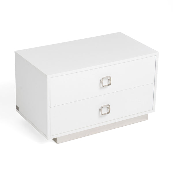 A&X Victoria Modern White Crocodile Nightstand Model VGUNAW324-80-CROC