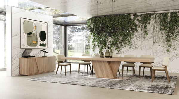 Nova Domus Victoria Italian Modern Walnut Caracalla Extendable Dining Table Model VGAC-VICTORIA-DT