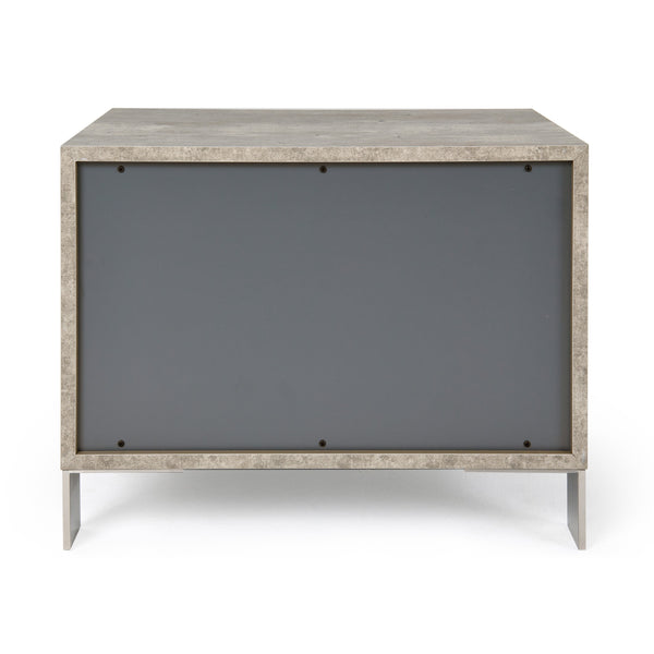Nova Domus Conner Modern Dark Walnut & Faux Concrete Nightstand Model VGAN-CONNER-NS-DK