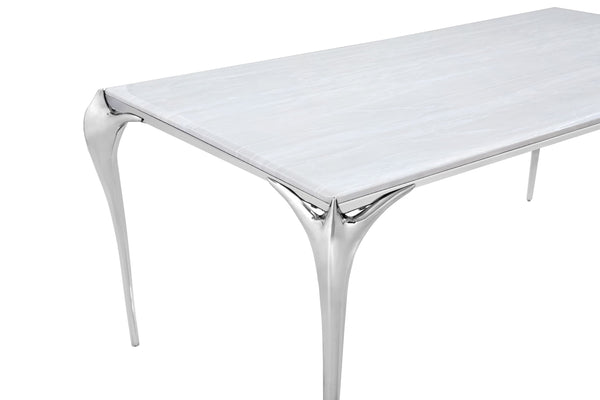 Modrest Vince Modern Faux Marble & Stainless Steel Dining Table Model VGZAT107-DT-1