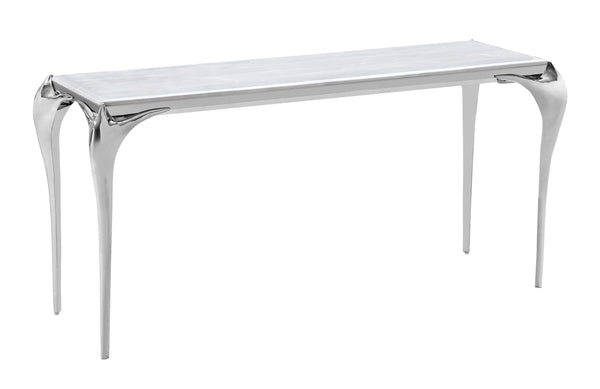 Modrest Vince Faux Marble & Stainless Steel Console Table Model VGZAX107-GRY