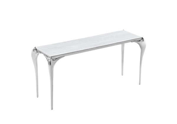 Modrest Vince Faux Marble & Stainless Steel Console Table Model VGZAX107-GRY