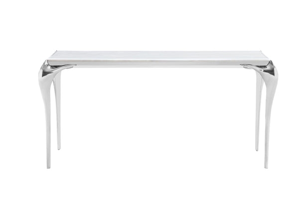 Vince Faux Marble & Stainless Steel Console Table