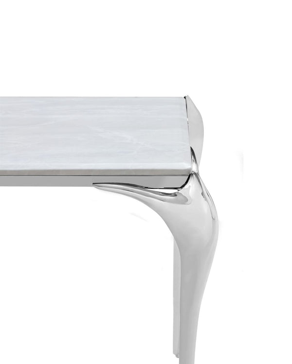 Vince Faux Marble & Stainless Steel Console Table