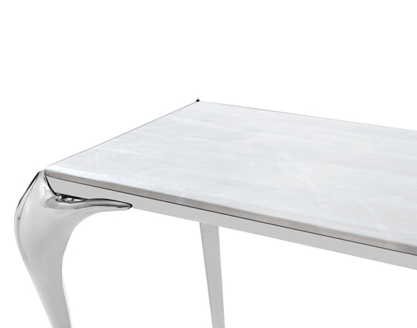 Modrest Vince Faux Marble & Stainless Steel Console Table Model VGZAX107-GRY