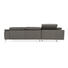 Viola Italian Contemporary Grey Leather Left Facing Sectional Sofa