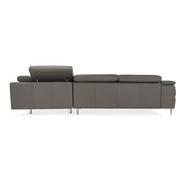 Lamod Italia Viola Italian Contemporary Grey Leather Right Facing Sectional Sofa Model VGDTVIOLA-KIM-FUME-RAF-SECT