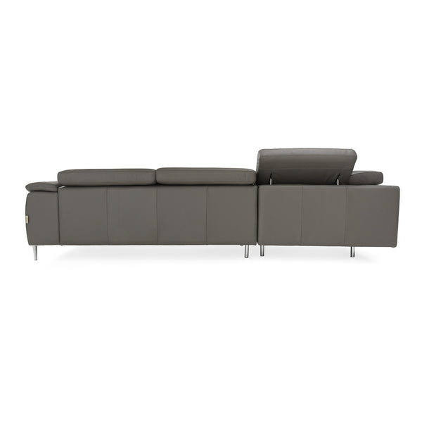 Lamod Italia Viola Italian Contemporary Grey Leather Left Facing Sectional Sofa Model VGDTVIOLA-KIM-FUME-LAF-SECT