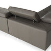 Viola Italian Contemporary Grey Leather Left Facing Sectional Sofa