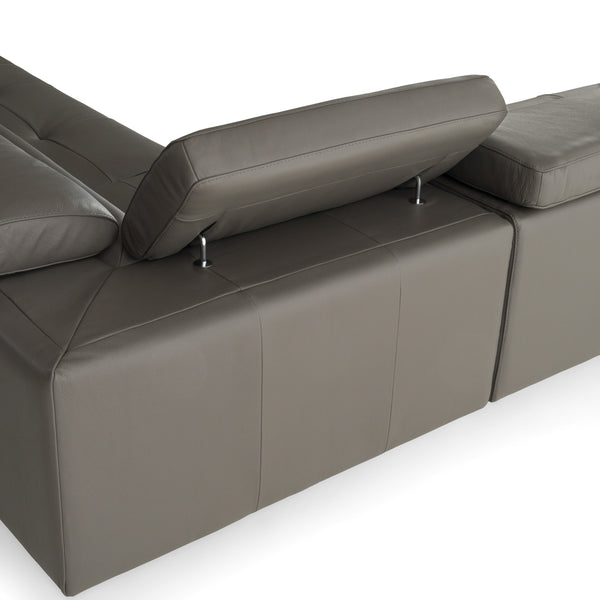Lamod Italia Viola Italian Contemporary Grey Leather Right Facing Sectional Sofa Model VGDTVIOLA-KIM-FUME-RAF-SECT