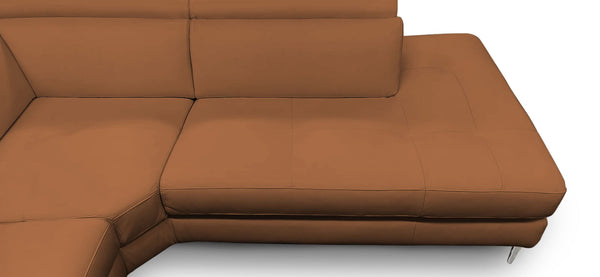 Lamod Italia Viola Italian Contemporary Cognac Leather Right Facing Sectional Sofa Model VGCCVIOLA-KIM-COG-RAF-SECT