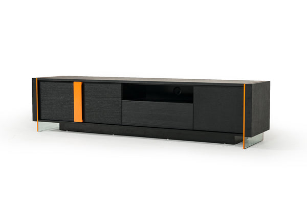 Vision Modern Black Oak Floating TV Stand
