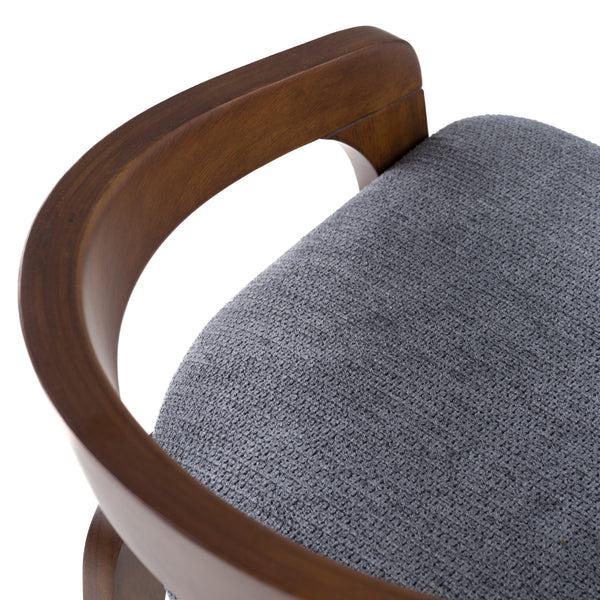 Modrest Vougler Modern Grey Fabric & Walnut Counter Chair (Set Of 2) Model VGMA-MI1204-GRYWAL