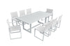 Renava Wake & Kayak Modern Outdoor Off White Dining Table Set Model VGGE-WAKE-KAYAK-DT-SET-WHT