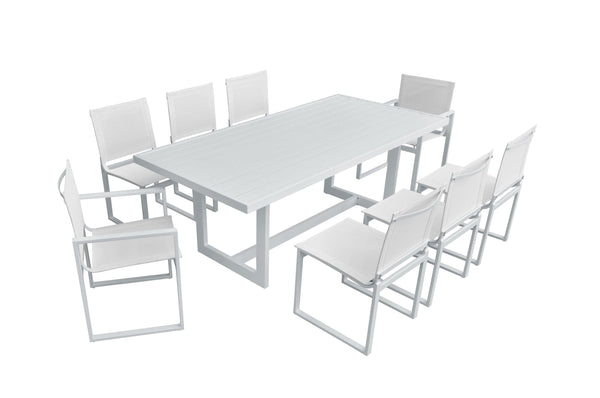 Renava Wake & Kayak Modern Outdoor Off White Dining Table Set Model VGGE-WAKE-KAYAK-DT-SET-WHT