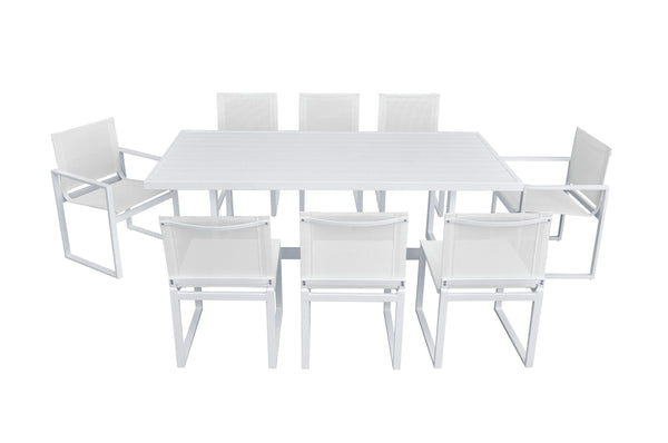 Renava Wake & Kayak Modern Outdoor Off White Dining Table Set Model VGGE-WAKE-KAYAK-DT-SET-WHT
