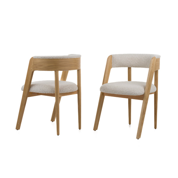 Modrest Vegas Modern Cream Fabric & Natural Oak Dining Chair (Set Of 2) Model VGME121259-CRM-DC