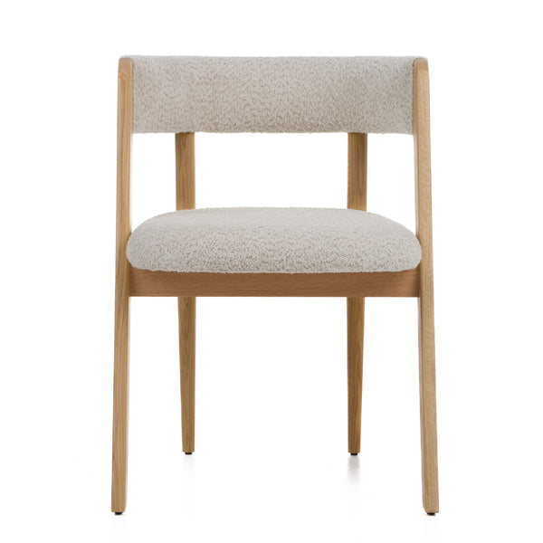 Modrest Vegas Modern Cream Fabric & Natural Oak Dining Chair (Set Of 2) Model VGME121259-CRM-DC