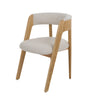 Modrest Vegas Modern Cream Fabric & Natural Oak Dining Chair (Set Of 2) Model VGME121259-CRM-DC