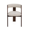 Washington Modern Cream Fabric + Brown Oak Dining Chair (Set of 2)