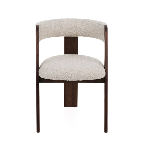 Modrest Washington Modern Cream Fabric & Brown Oak Dining Chair (Set Of 2) Model VGME121259-CRM-DC-1