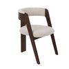 Washington Modern Cream Fabric + Brown Oak Dining Chair (Set of 2)