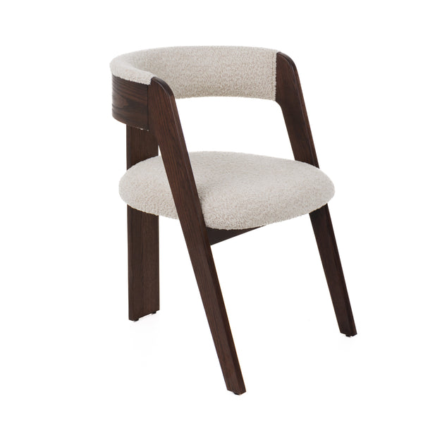 Modrest Washington Modern Cream Fabric & Brown Oak Dining Chair (Set Of 2) Model VGME121259-CRM-DC-1