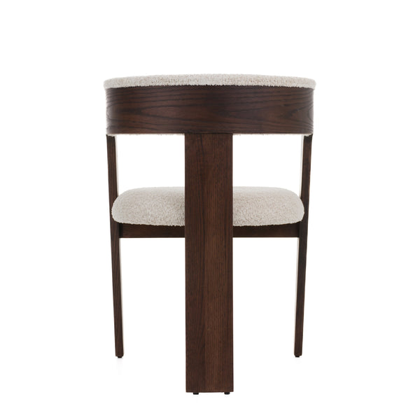 Washington Modern Cream Fabric + Brown Oak Dining Chair (Set of 2)