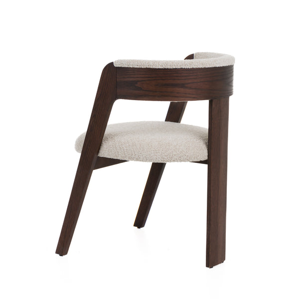 Washington Modern Cream Fabric + Brown Oak Dining Chair (Set of 2)