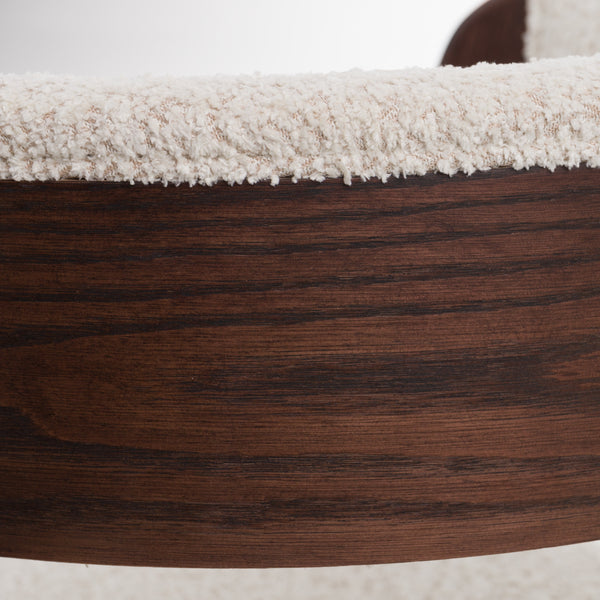 Washington Modern Cream Fabric + Brown Oak Dining Chair (Set of 2)