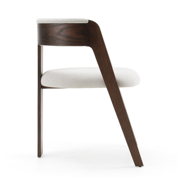 Modrest Washington Modern Off White Fabric & Brown Oak Dining Chair (Set Of 2) Model VGME121259-OFFBRN-DC-1