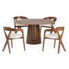 Modrest Weiss Mid Century Modern Walnut Round Dining Table Model VGMAMIT-5346