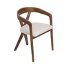 Modrest Weiss Mid Century Modern White Fabric & Walnut Dining Chair Model VGMAMI-1181-OT001