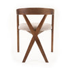 Modrest Weiss Mid Century Modern Light Brown Fabric & Walnut Dining Chair Model VGMAMI-1181-D12181-2