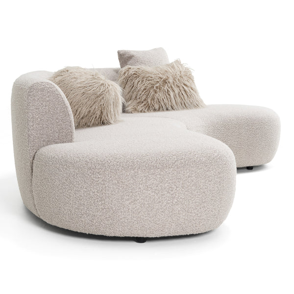 Weldon Modern Grey Fabric Curved Sectional