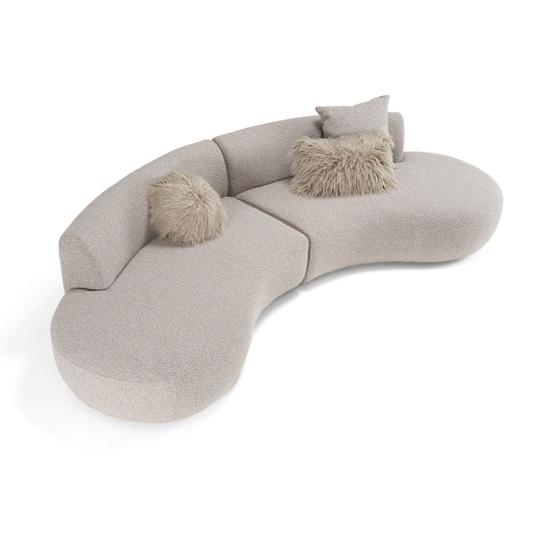 Weldon Modern Grey Fabric Curved Sectional