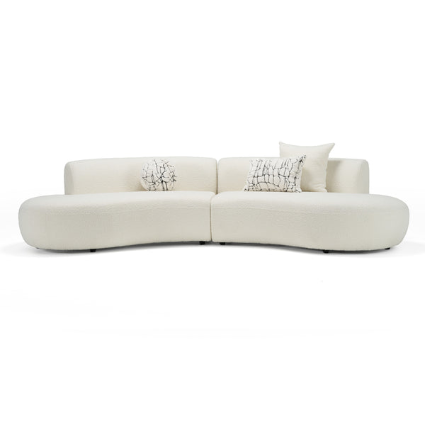 Weldon Modern Cream Fabric Curved Sectional