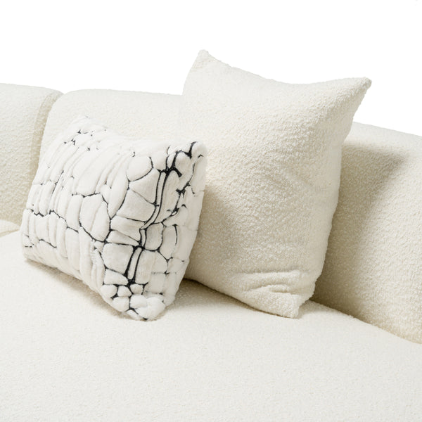 Weldon Modern Cream Fabric Curved Sectional