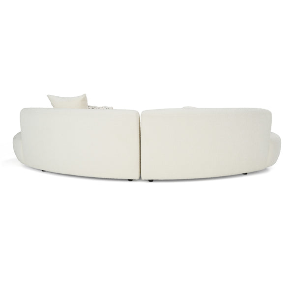 Weldon Modern Cream Fabric Curved Sectional